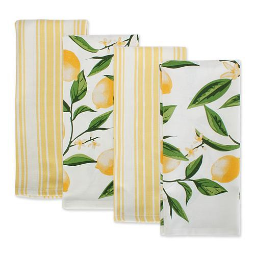 Design Imports Lemon Bliss Kitchen Towel Set of 4 | HSN