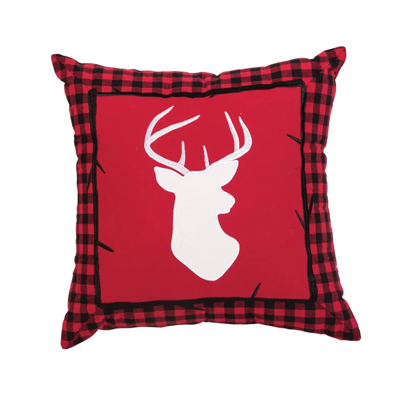 Westphal Buffalo Check Deer Throw Pillow | Wayfair North America