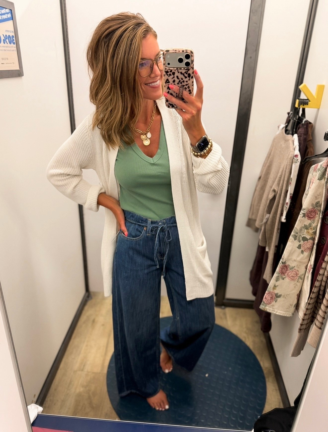 Old Navy new arrivals. 
Tee/small
Cardigan/ small
Jeans/8

#LTKSeasonal #LTKOver40
