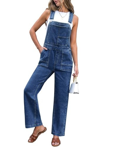 luvamia Blue Jean Jumpsuit for Women Overalls for Women Denim Bib Overalls Women Bib Overalls for Women Denim Overalls Women Loose Denim Overalls for Women Classic Blue Size Small US Size 4 to Size 6 | Amazon (US)
