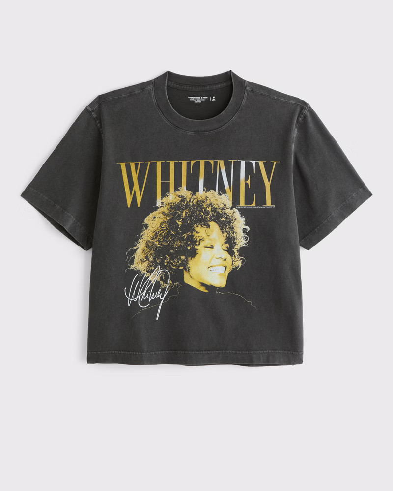 Abercrombie & Fitch Men's Cropped Whitney Houston Graphic Tee in Black - Size M | Abercrombie & Fitch (US)