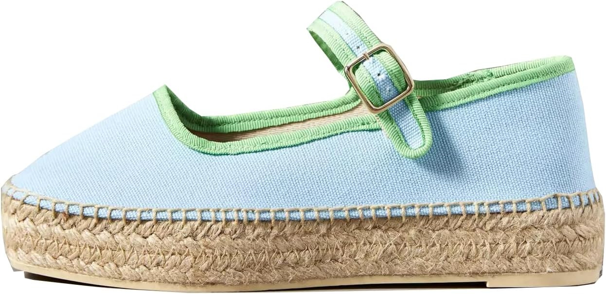 Women's Mary Jane Espadrilles Woven Espadrille Outsole Canvas Summer Flats | Amazon (US)