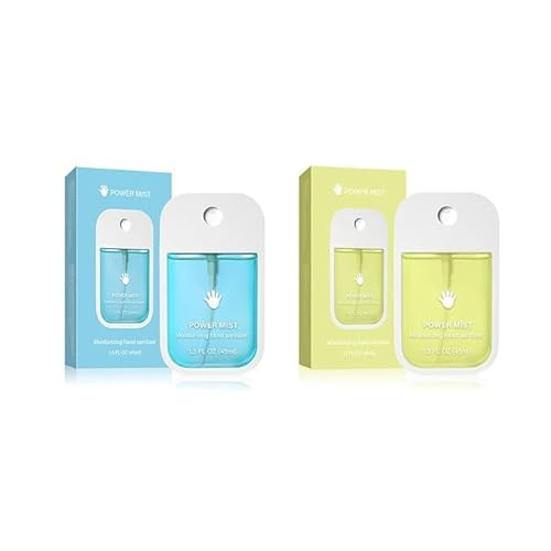 NLIEOPDA Power Mist Hydrating Hand Sanitizer, Power Mist Hydrating Spray for Hand, Hand Sanitizer Spray, Spray Hand Sanitizer Travel Size (2pcs - Blue & Green) | Amazon (US)