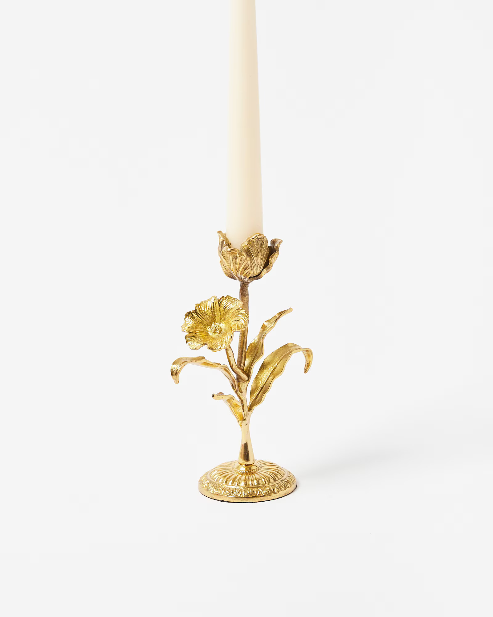 Flower Gold Metal Candlestick Holder | Oliver Bonas | Oliver Bonas (Global)