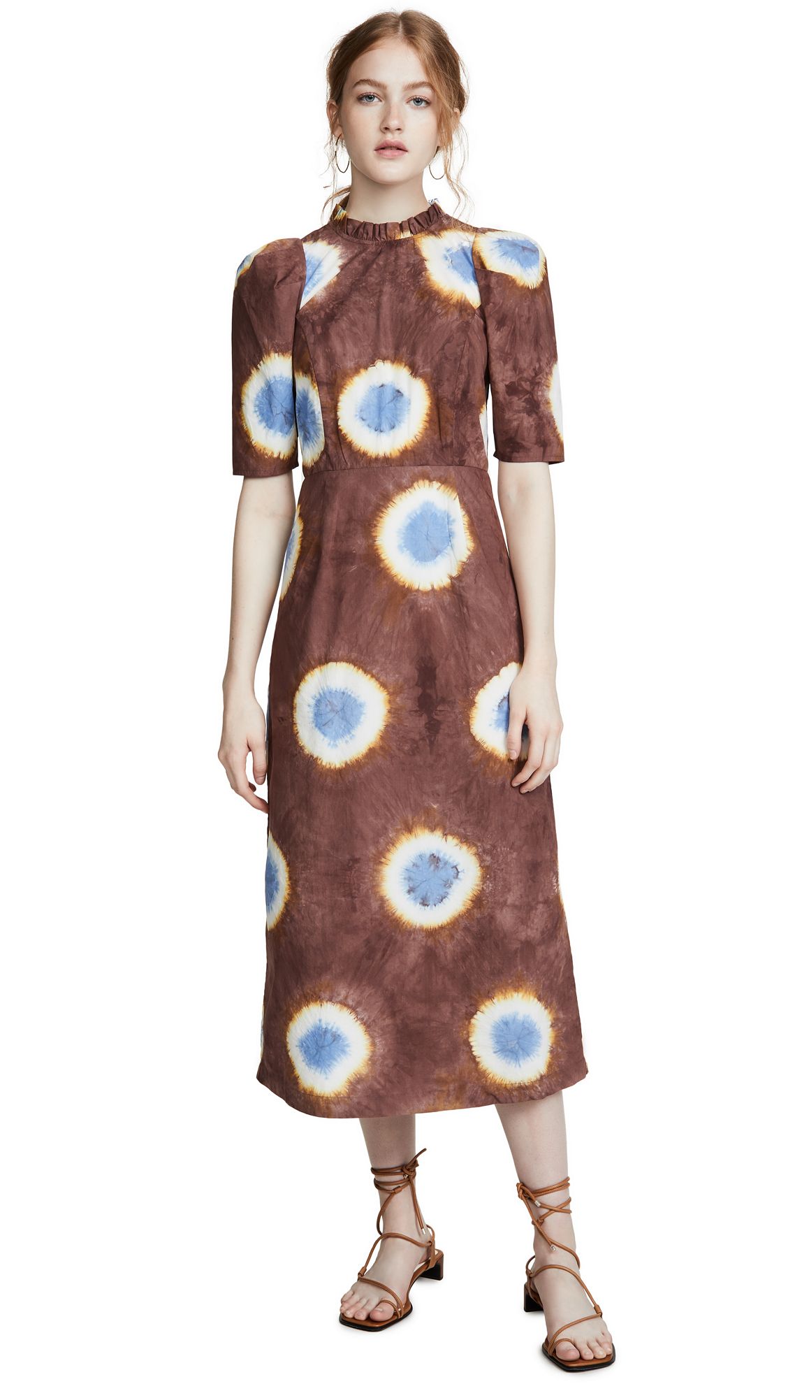Sea Tie Dye Ruffle Midi Dress | Shopbop