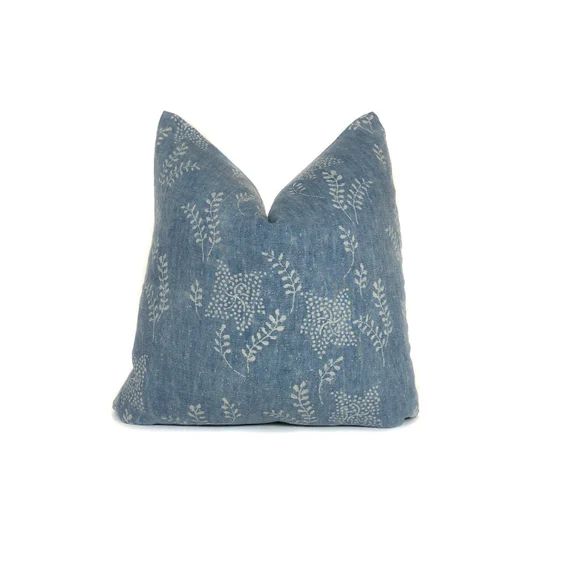 Vintage Blue Floral Pillow Cover | Designer Pillow | High End | No9025 | Etsy (US)