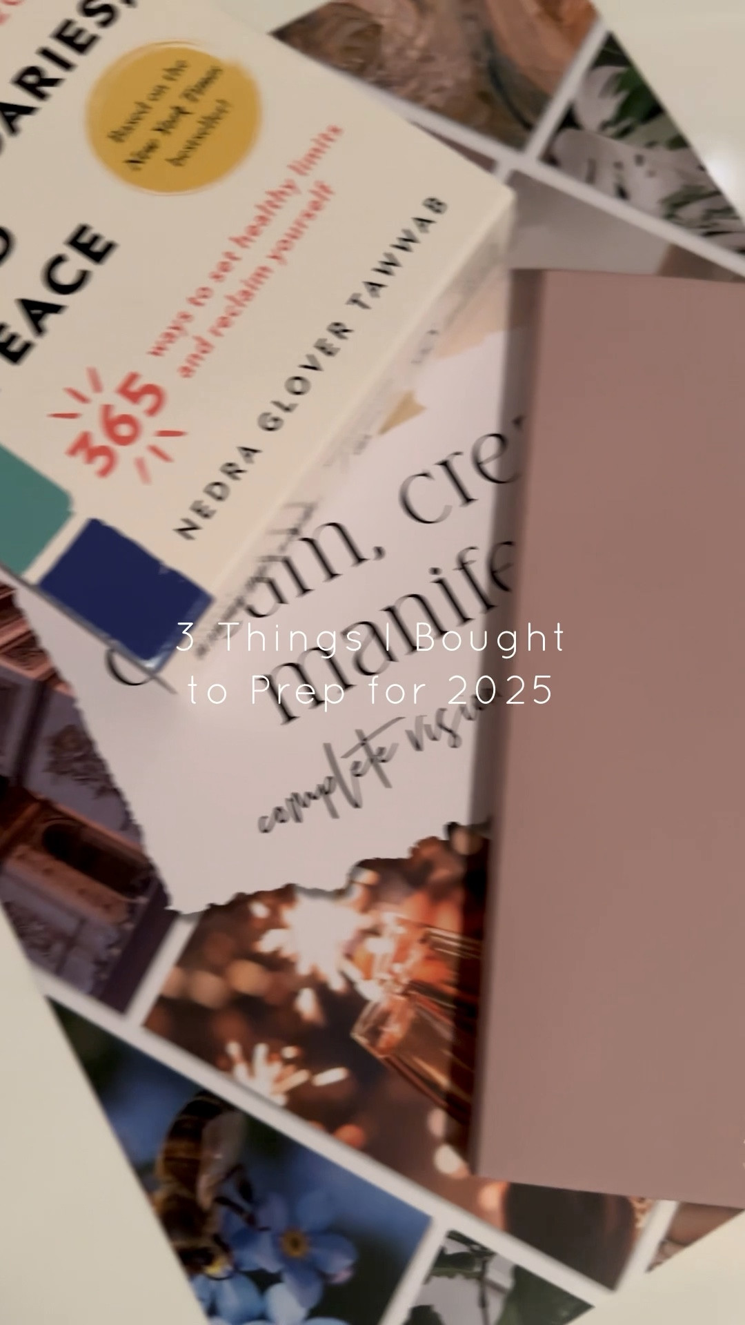 These are a few things I bought to start 2025 out motivated and inspired 👇🏽

🎀 Vision Board Book - full of visuals + motivation quotes and words for your next vision board!
🎀 2025 Set Boundaries, Find Peace Daily Desk Calendar: 365 Ways to Set Healthy Limits and Reclaim Yourself (this is still on the sale price I got it at!)
🎀 Sterling Ink Common Planner - It’s my first time using a Sterling Ink Planner, I instantly fell in love with the elegant design of this weekly planner. I love the minimalism of it - gives me room to personalize it with washi tape and stickers!



#LTKWatchNow #LTKHome #LTKGiftGuide