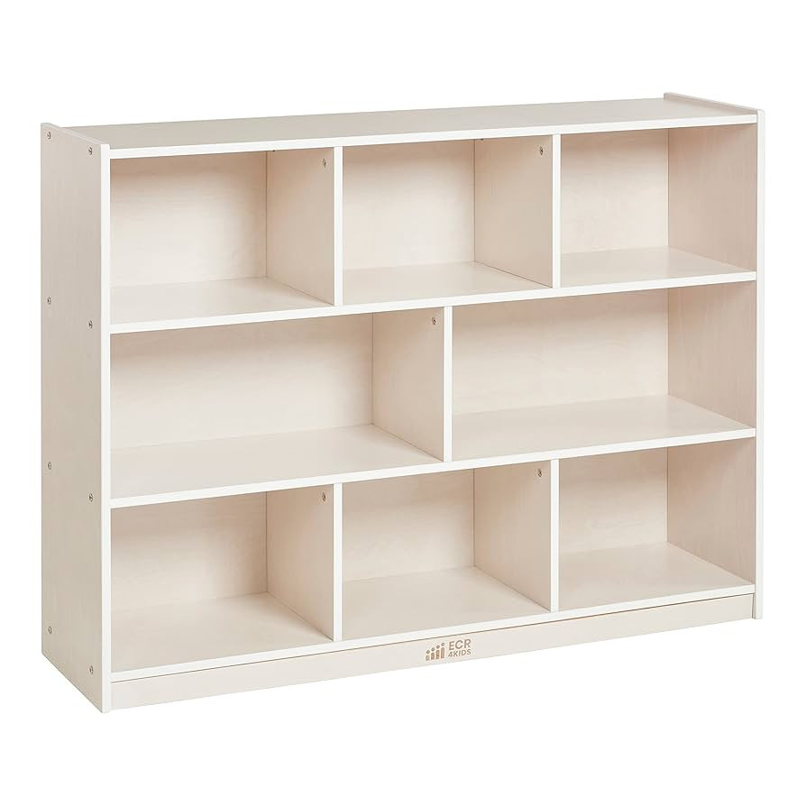 ECR4Kids 8-Compartment Mobile Storage Cabinet, 36in, Classroom Furniture, White Wash | Amazon (US)