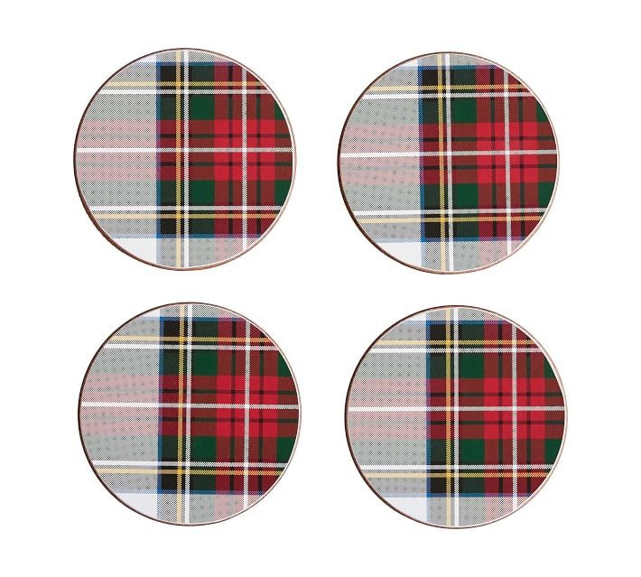 Stewart Plaid Cork Coasters - Set of 4 | Pottery Barn (US)