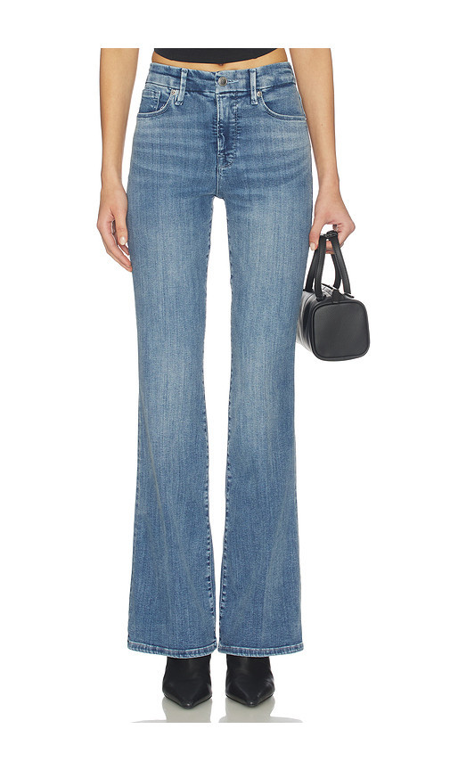 Good American Good Legs Flare Jeans in Blue. Size 24. Also in 16, 18, 20, 22, 6, 8. | Revolve Clothing (Global)