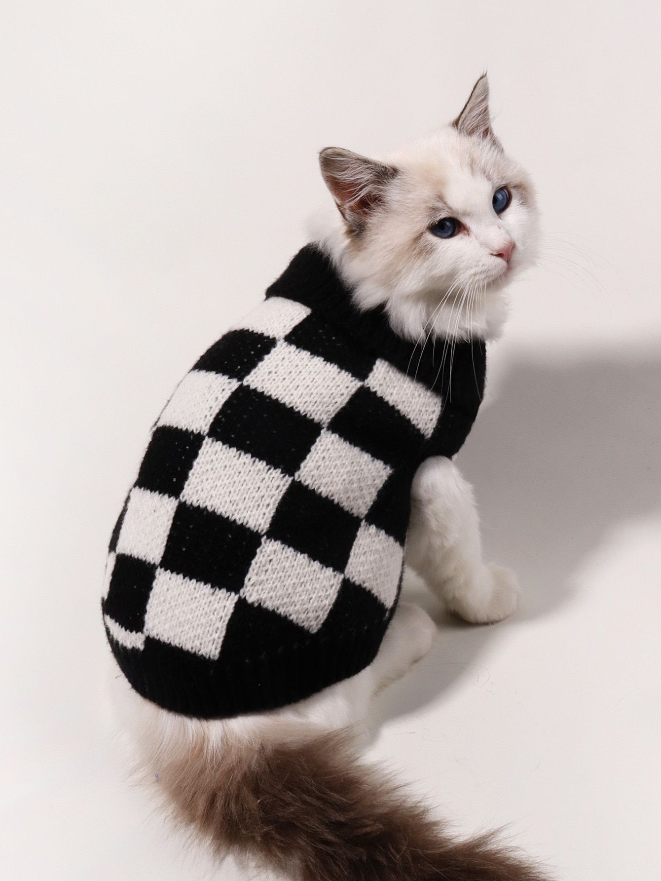 1pc Checkered Pattern Pet Sweater | SHEIN