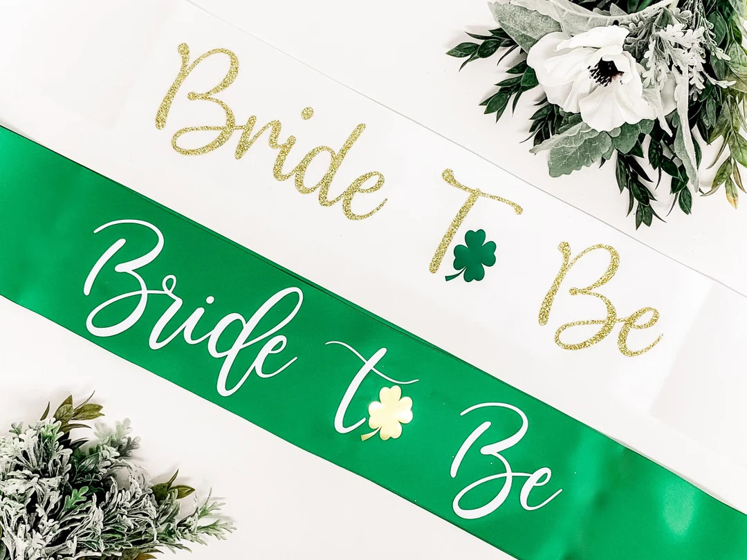Satin St Patricks Bachelorette Sash St Patty's Day Irish Bride Irish Bachelorette Sash Shamrock S... | Etsy (US)
