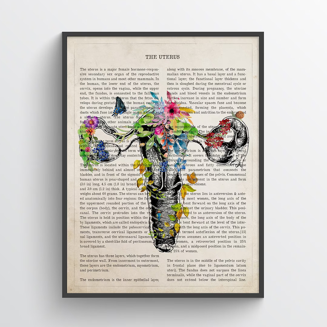 Uterus Print, Female Reproductive System, Pregnancy Gift, Womb Anatomy Art, Ovaries Gynecologist ... | Etsy (US)