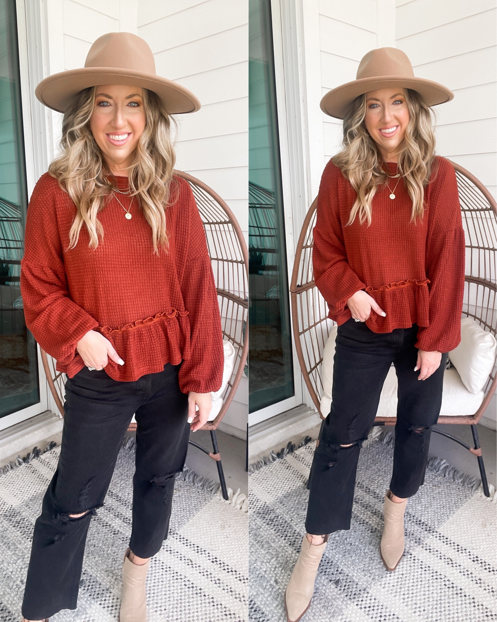 Amazon fashion amazon finds fall fashion fall outfits peplum waffle top size small, target fashion target finds Black mom jeans size up 1

#LTKSeasonal #LTKunder50