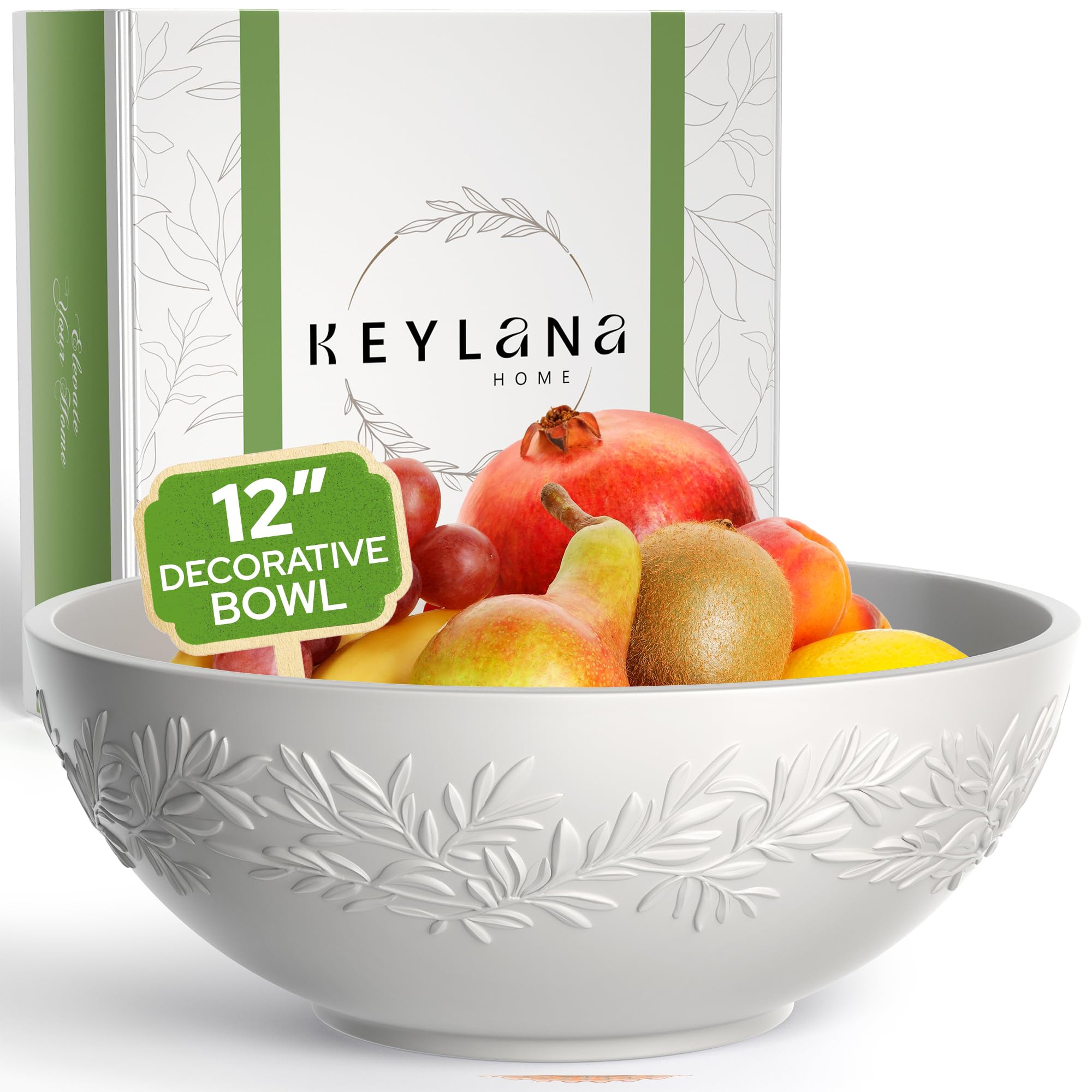 Concrete Fruit Bowl for Kitchen Counter 12in - Large Multipurpose Decorative Bowl for Home Decor,... | Amazon (US)