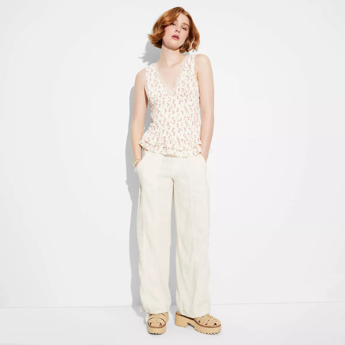 Women's Asymmetrical Hem Flounce Tank Top - Wild Fable™ | Target