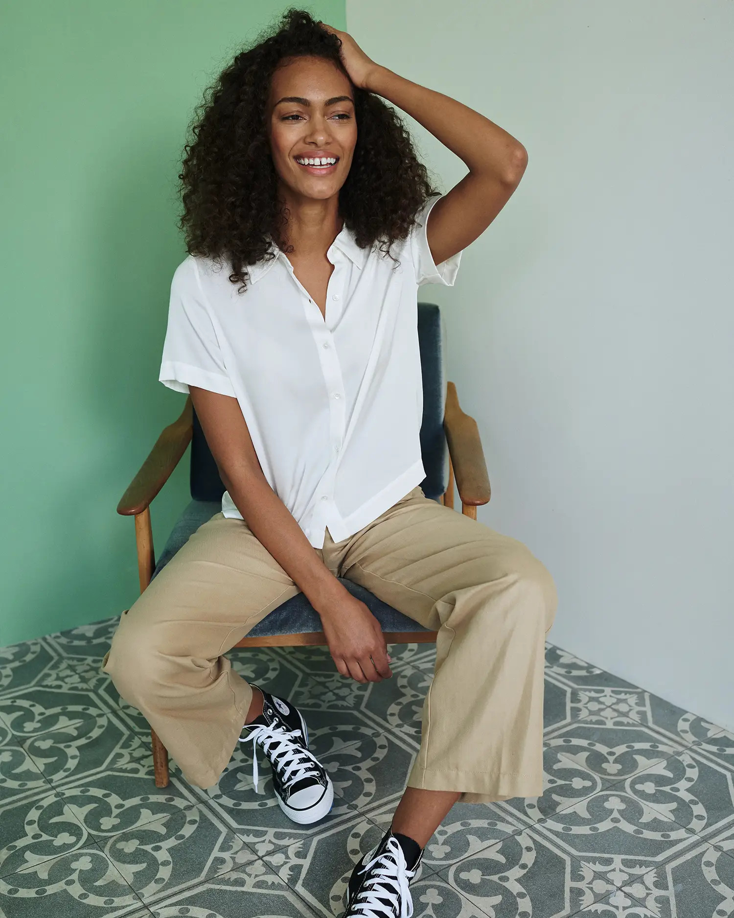 Washable Stretch Silk Short Sleeve Blouse | Quince | Quince