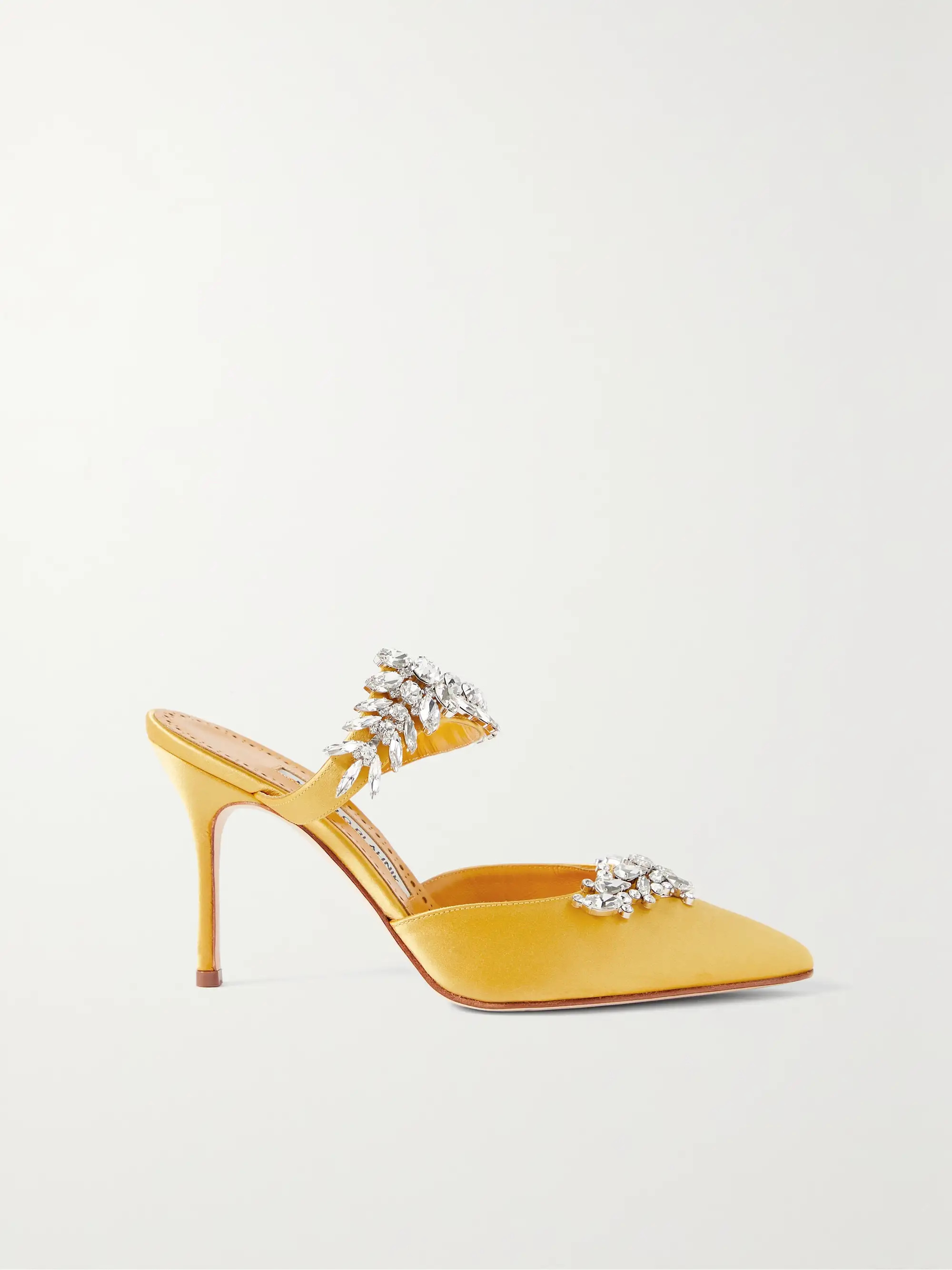Lurum 90 crystal-embellished satin mules | NET-A-PORTER (UK & EU)