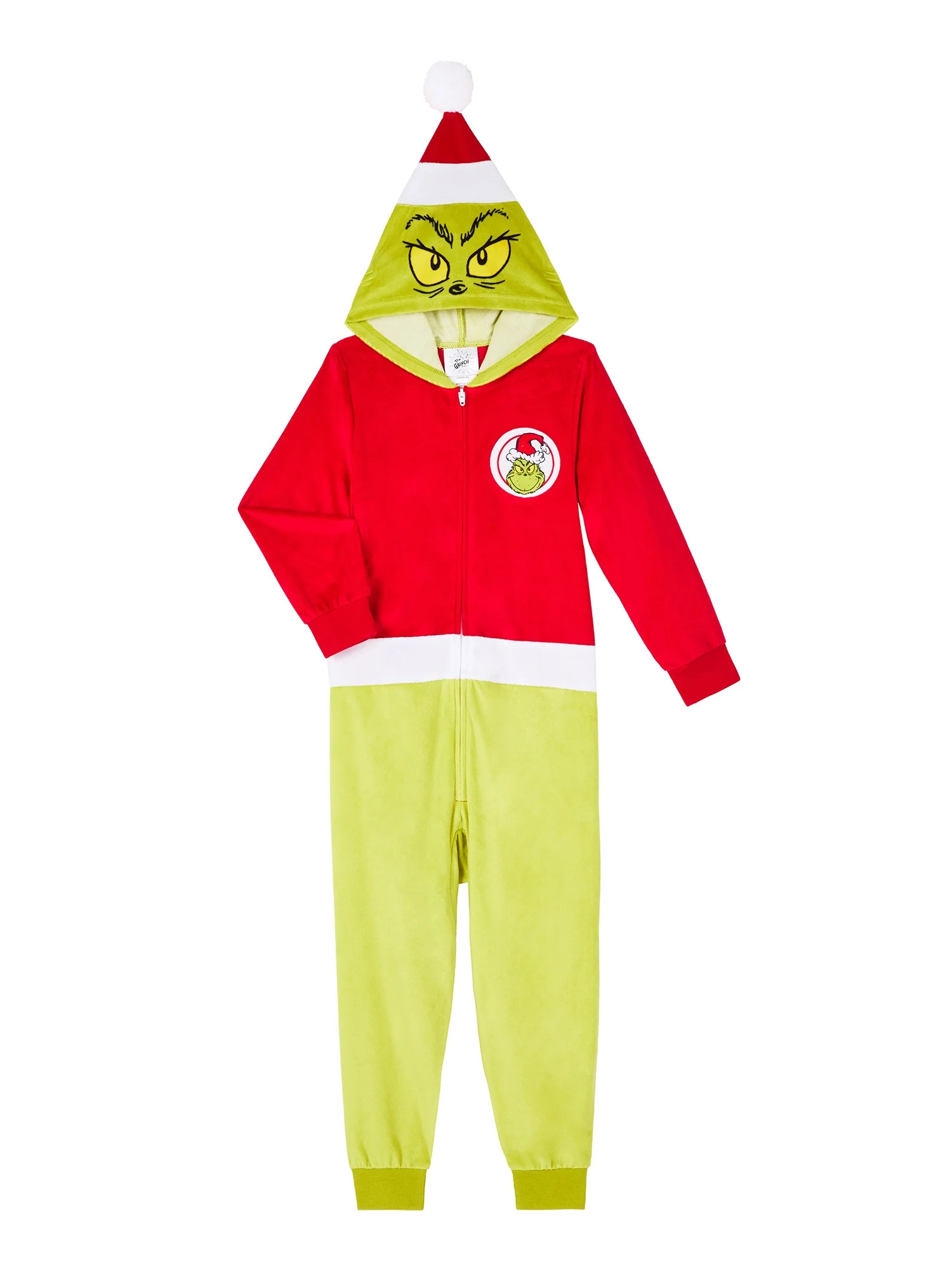 Grinch Boys Hooded Union Suit Pajama, Sizes 4-12 | Walmart (US)