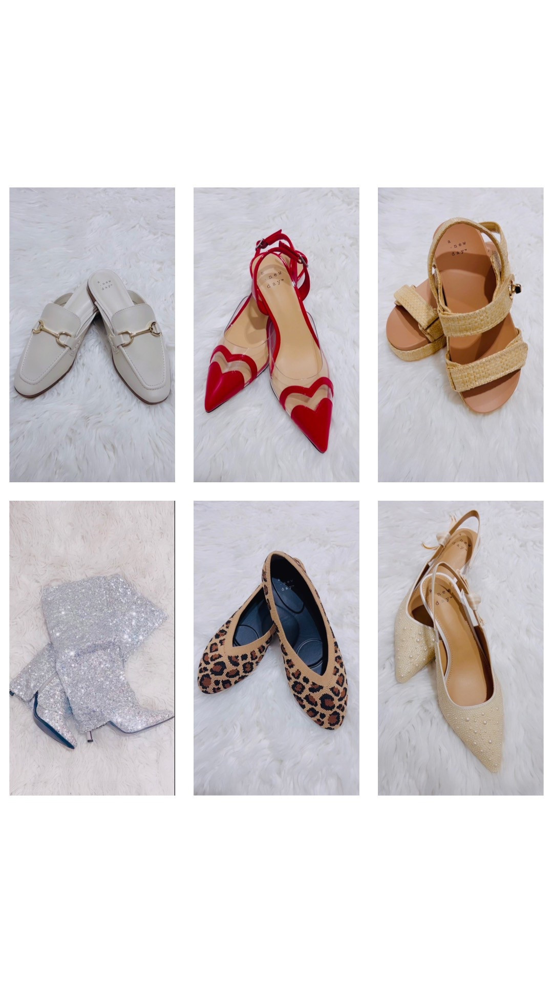 Target Shoe Haul Unboxing!!!

Spring 2025

- Off White Memory Foam Mule
- Silver Sequin Tall Boots
- Red Slingback Heels
- Animal Print Pointed-Toe Ballet Flats
- Tan Platform Sandals
- Pearl Slingback Heels

#LTKShoeCrush #LTKFindsUnder50 #LTKSaleAlert