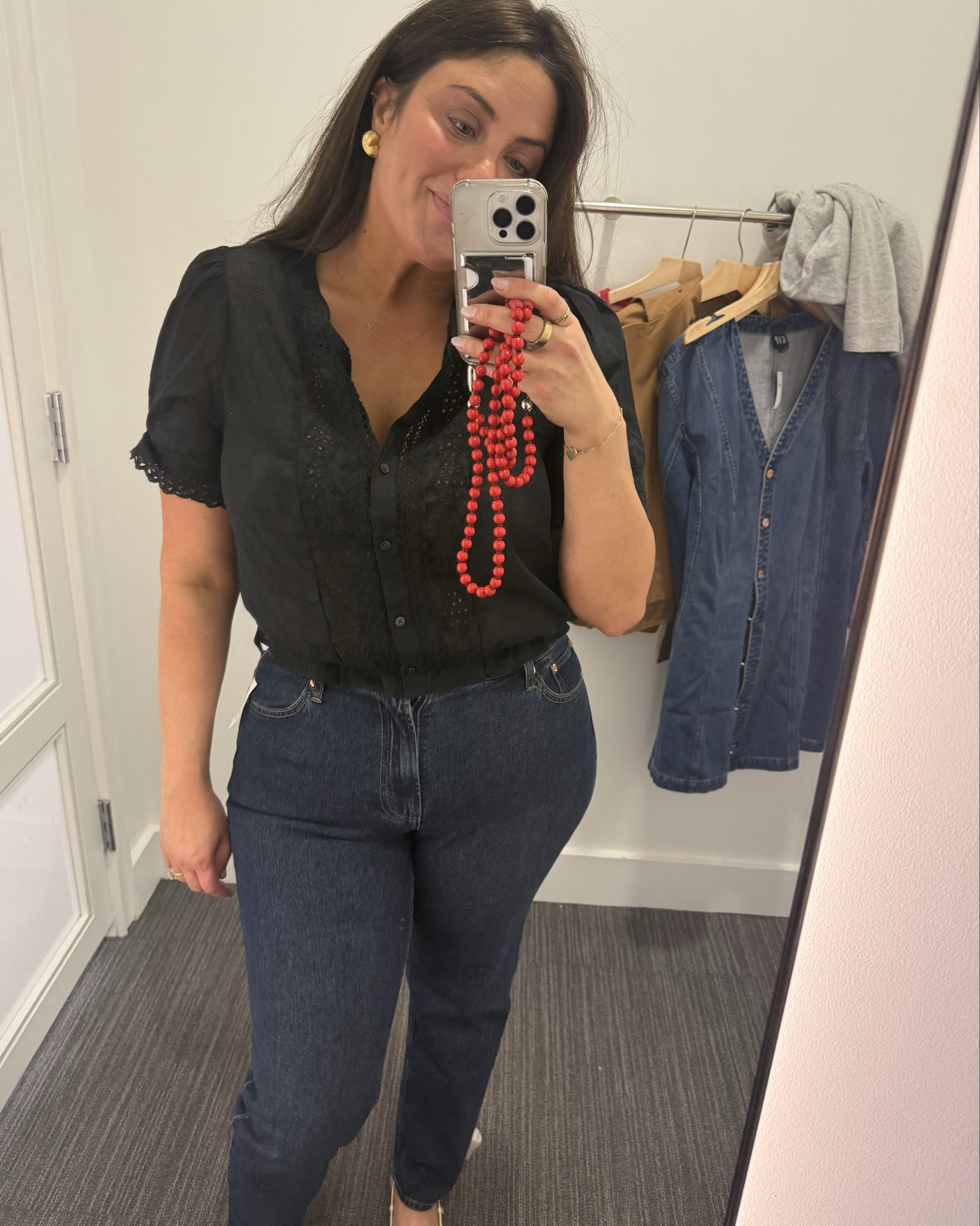 Such a cute little blouse. Giving Live Shack Fancy or Doen vibes. Comes in white too. They only had a large in store and I’d probably take my true size for chest space, normally. 

#LTKFindsUnder50 #LTKSaleAlert #LTKFindsUnder100