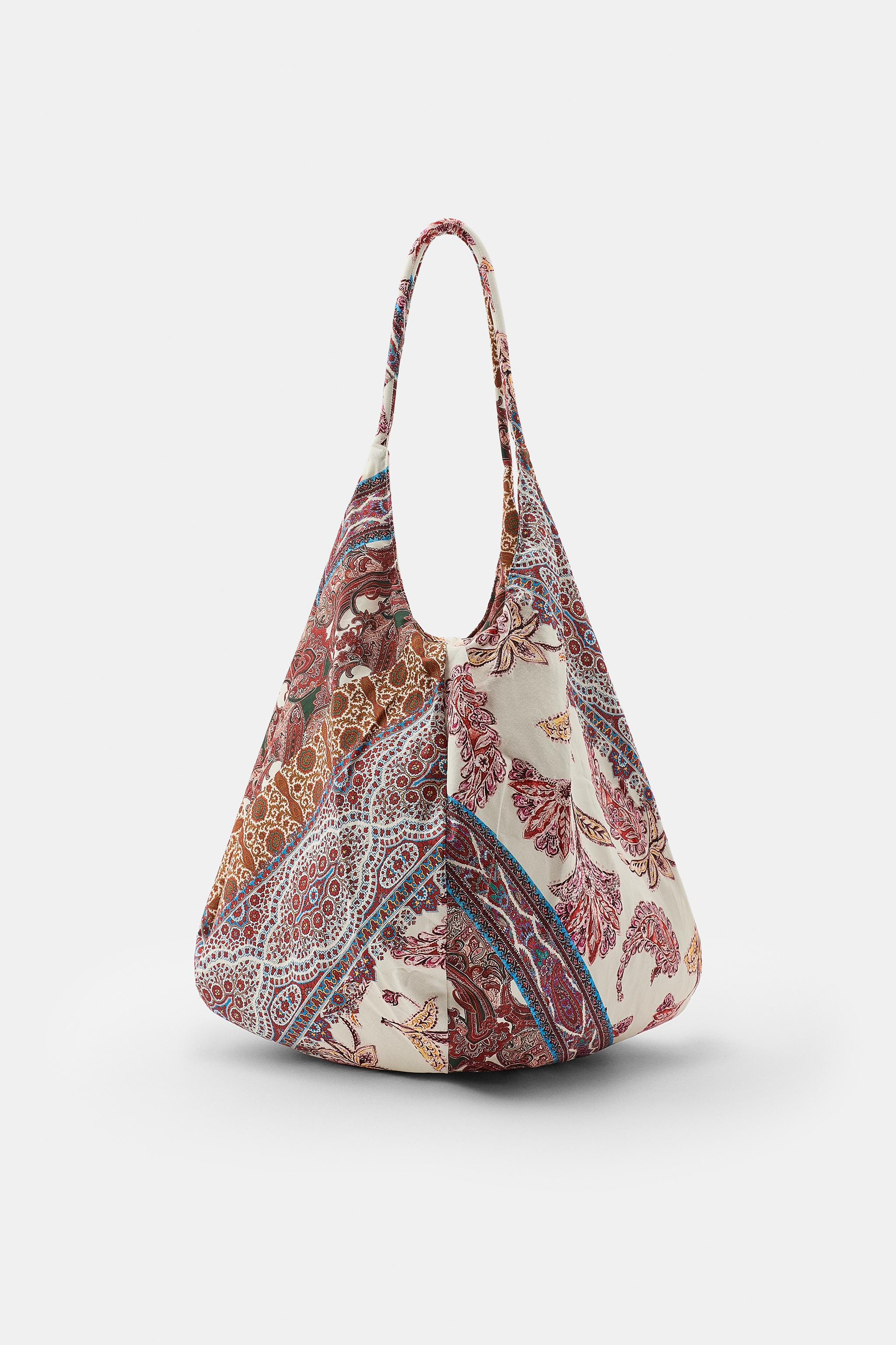 PRINTED COTTON PATCHWORK BAG | Zara UK
