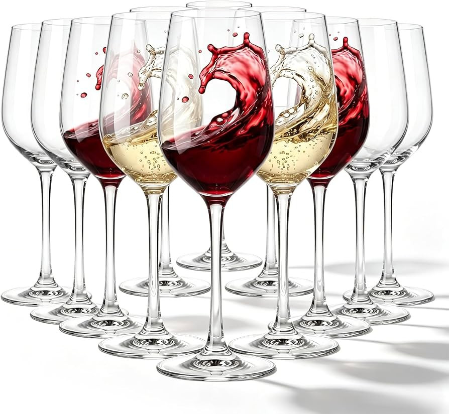 Set of 12 Unbreakable Plastic Wine Glasses, 12 Oz Clear Reusable | Amazon (US)