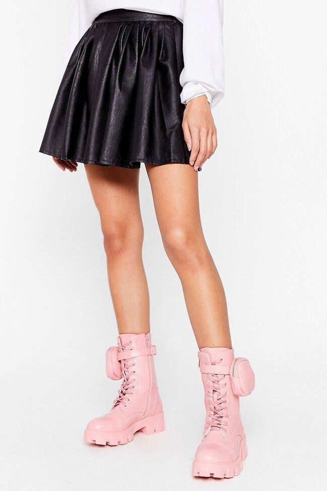 Womens Let's Pocket Down Tonight Chunky Biker Boots - Pink | NastyGal (US & CA)