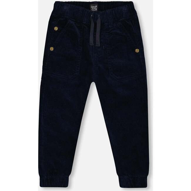 Stretch Corduroy Jogger Pants, Navy | Maisonette