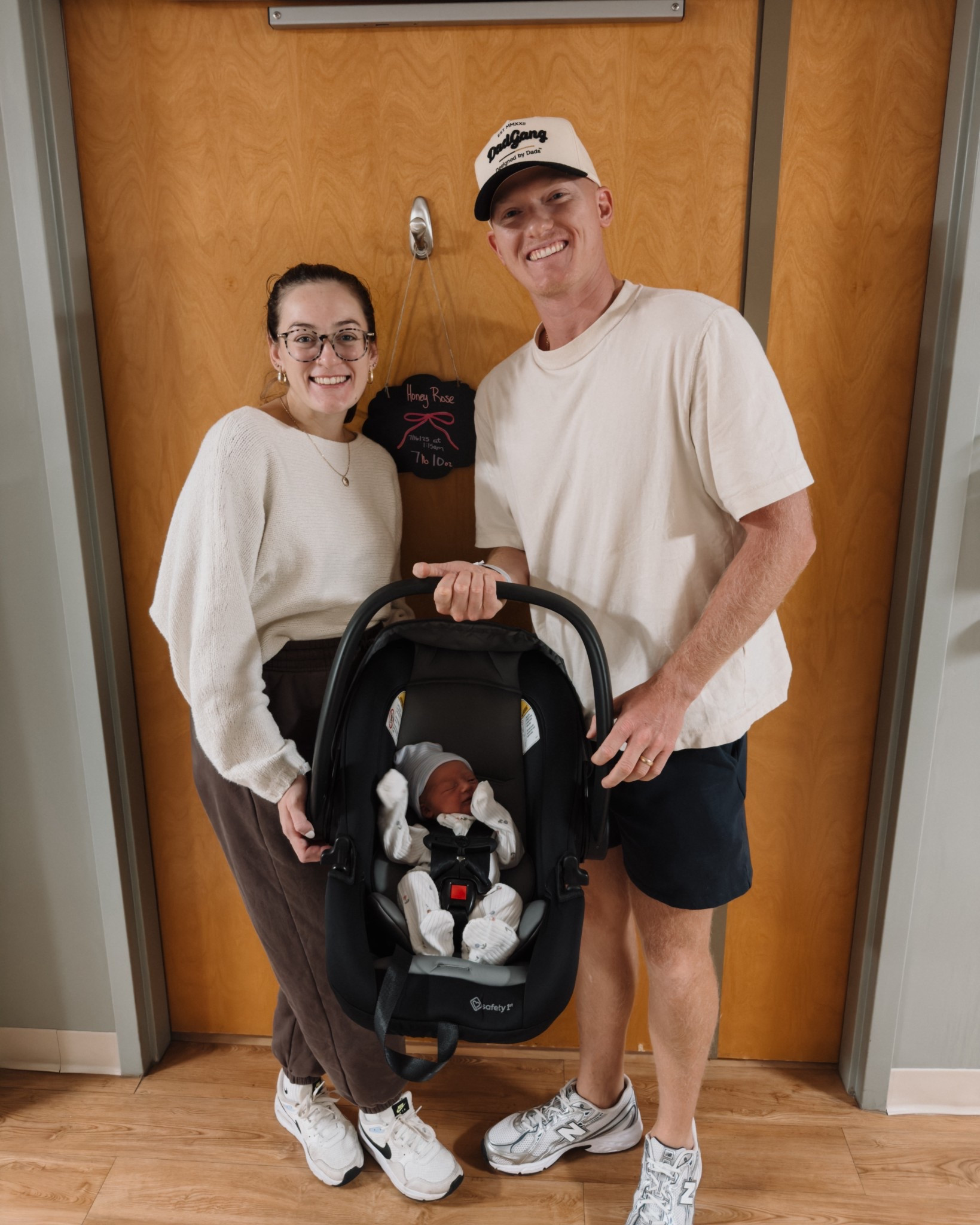 Packing a cute, comfy going-home outfit was the best decision - cozy, practical, and perfect for leaving the hospital with baby girl 🤎 

Wearing a size Medium in both the Abercrombie sweater and the Nike sweatpants!  


// hospital bag essentials // new mom style // postpartum style // postpartum essentials // infant car seat // newborn essentials // baby gear //

#LTKmomlife #LTKootd #LTKBaby
