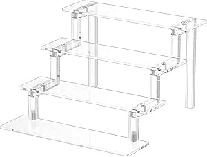 WINKINE Acrylic Display Stand Riser, Perfume Stand Organizer 4 Tier, Holder Shelves Compatible wi... | Amazon (US)