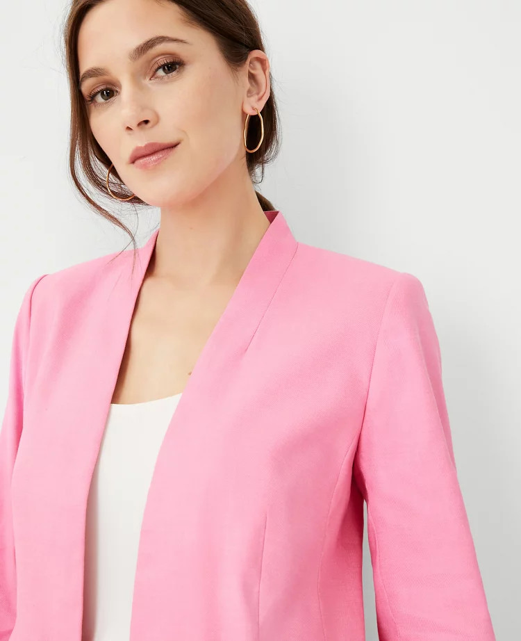 The Cutaway Blazer in Linen Blend Twill | Ann Taylor (US)