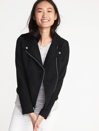 Sueded-Knit Moto Jacket for Women | Old Navy US