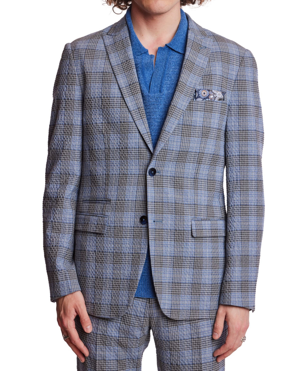 Paisley & Gray Men's Ashton Plaid Jacket - Grey Blue Seersucker Check | Macy's