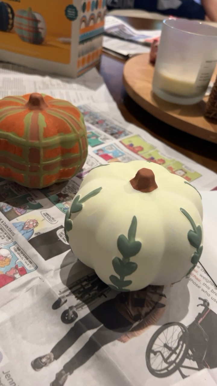 Ceramic pumpkin painting kit - my boyfriend and I did these as a at-home date night idea to celebrate Fall. Football on the tv and pumpkin to paint. Perfect for kiddos too. 

maxx #homegoods #marshalls #amazon amazon finds, amazon home decor, fall decor, Halloween decorations, mini pumpkins, date idea, fall activities, pumpkin patch, pink Halloween, pumpkins, harvest, fox, woodland animals, fall aesthetic, fall kitchen, fall napkins, pottery barn autumn, candles, antlers, deer, clear glass pumpkins, fall table setting, table, fall napkins, fall plates, fall plates, skeleton bowl, witch, ghost, Halloween throw pillows, fall wreath #LTKFall #halloween #skeleton #LTKautumn #ltkhome #ltkparties #pumpkins #falldecor #falltable #ltkhalloween