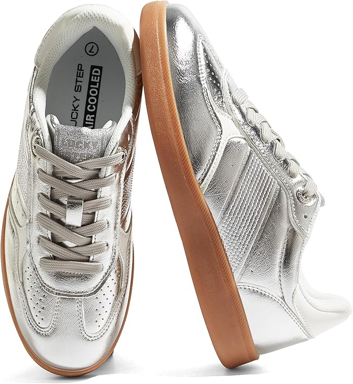 LUCKY STEP Women's Fashion Sneakers - Comfortable Trendy Walking Trainers - Breathable Casual Ret... | Amazon (US)