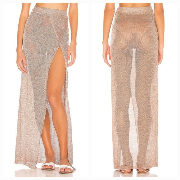 Superdown Keva Wrap Maxi Skirt in Bronze | Poshmark