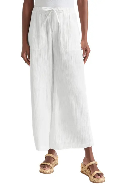 Splendid Kit Gauze Palazzo Pants in White at Nordstrom, Size X-Small | Nordstrom