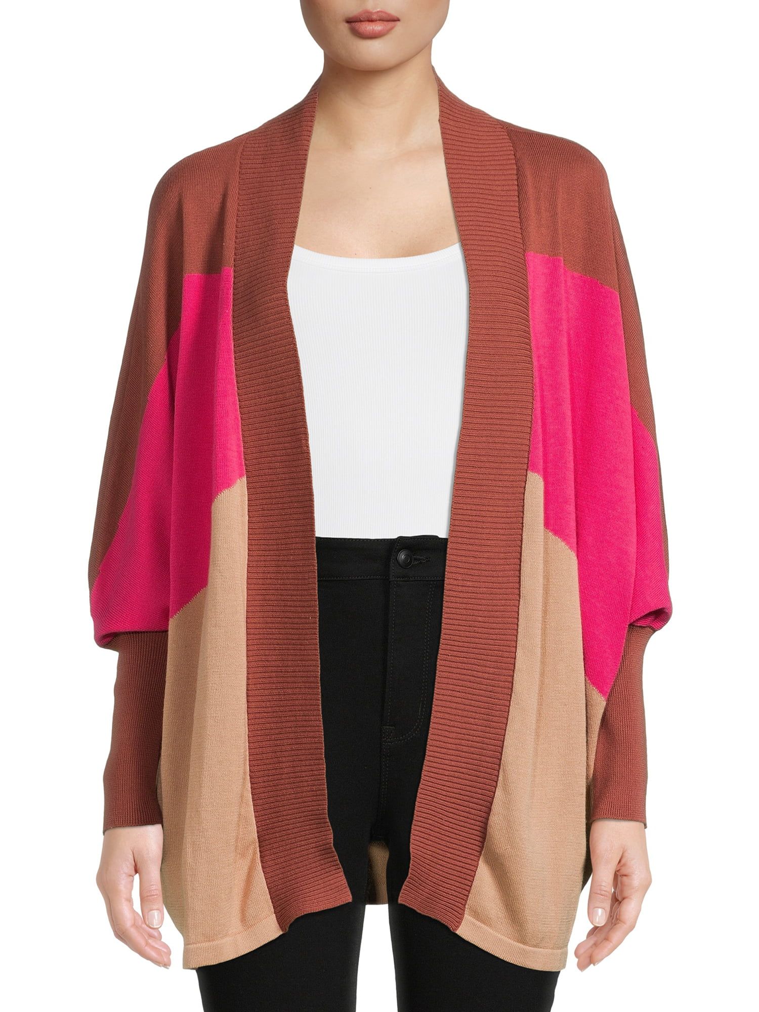 Heather B Womens Colorblocked Cardigan Sweater | Walmart (US)