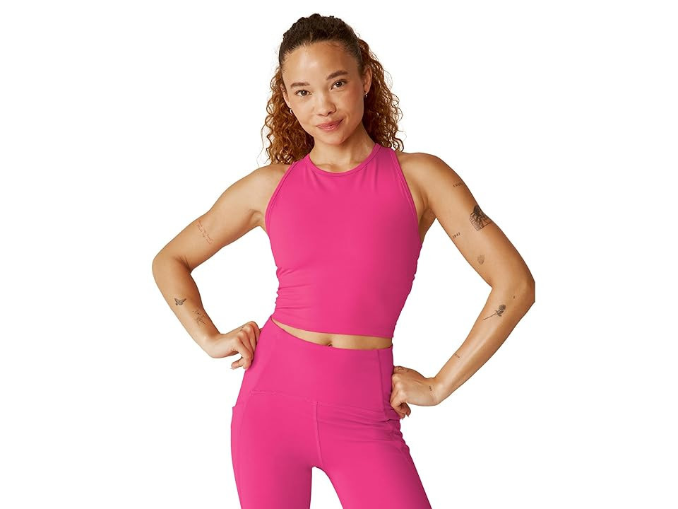 Beyond Yoga Powerbeyond Strive Cropped Tank Top Women's Clothing Pink Energy : MD, Elastane/Polyester | Zappos