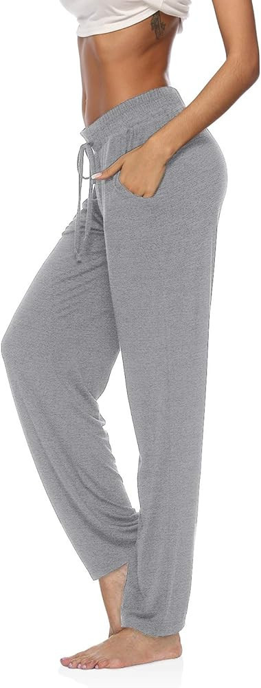 DIBAOLONG Womens Yoga Pants Wide Leg Comfy Drawstring Loose Straight Lounge Running Workout Legging | Amazon (US)