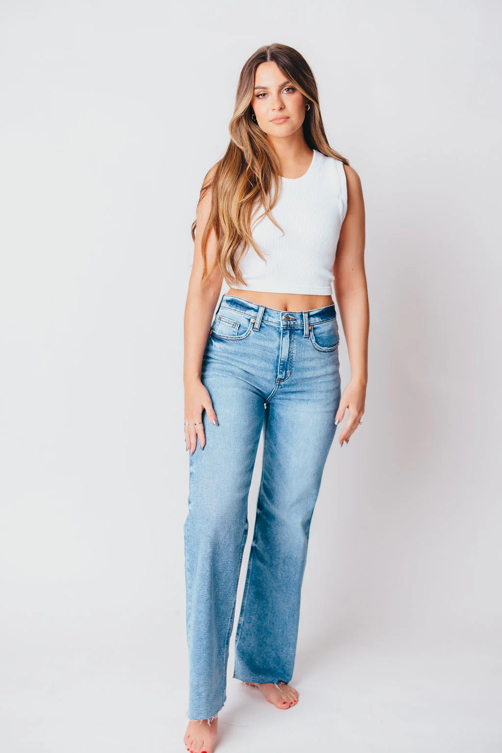 Brit High Rise Denim With Scissor Cut Hem | Worth Collective