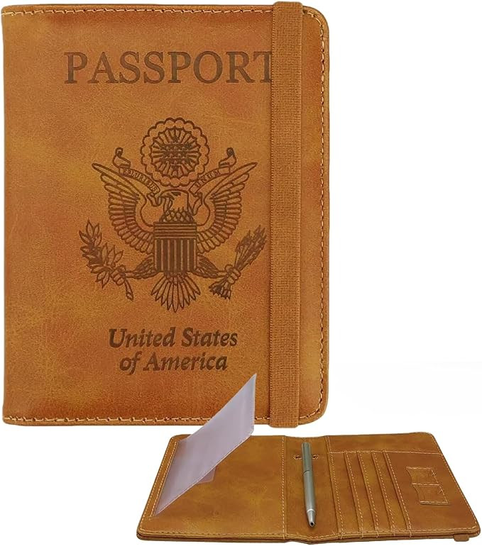 WALNEW Passport Holder for Travel, RFID Passport Cover Wallet for Women Men, PU Leather Passport ... | Amazon (US)