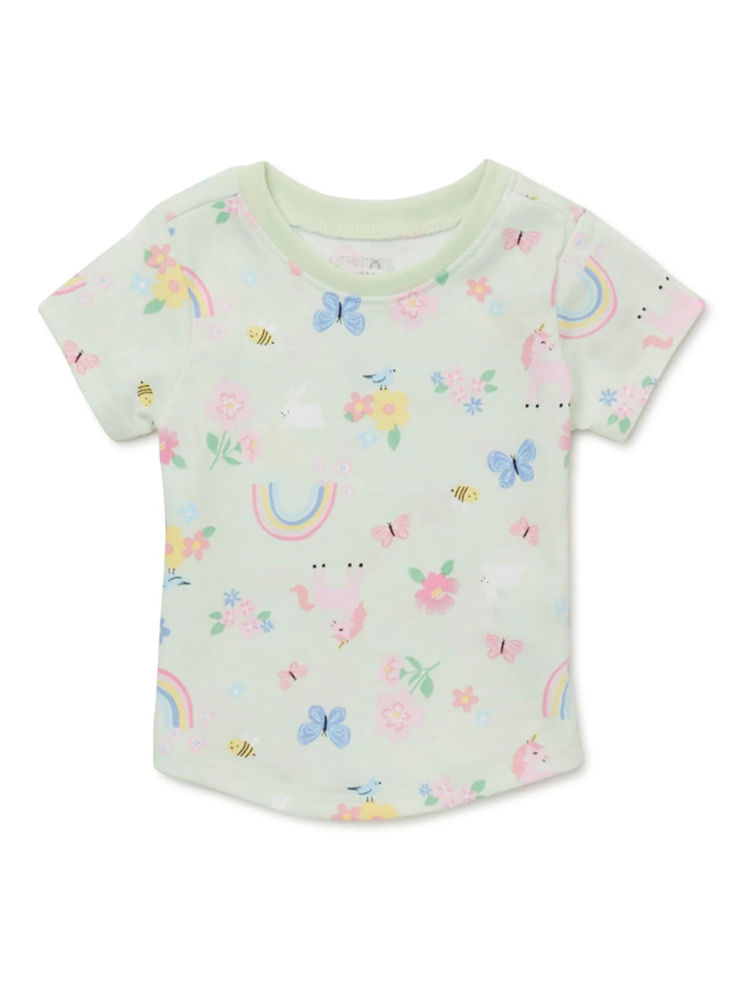 Garanimals Baby Girls Short Sleeve Print Tee, Sizes 0-24 Months | Walmart (US)
