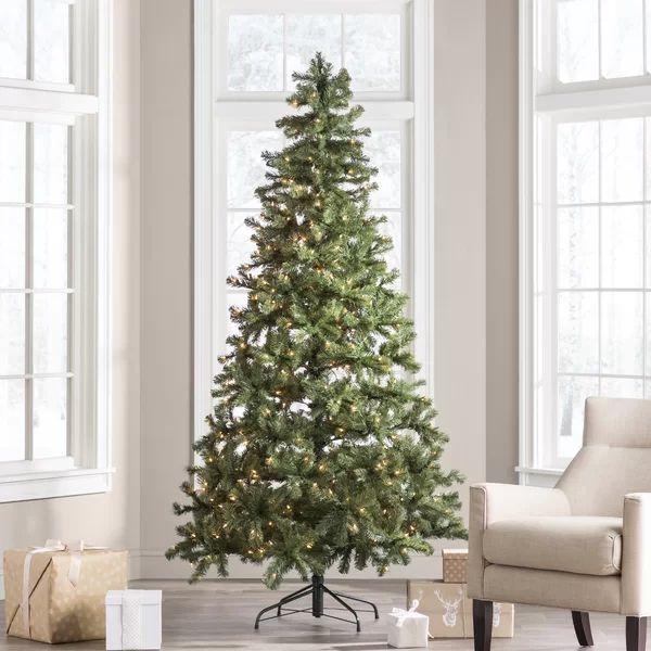 Green Fir Artificial Christmas Tree with Clear Lights | Wayfair North America
