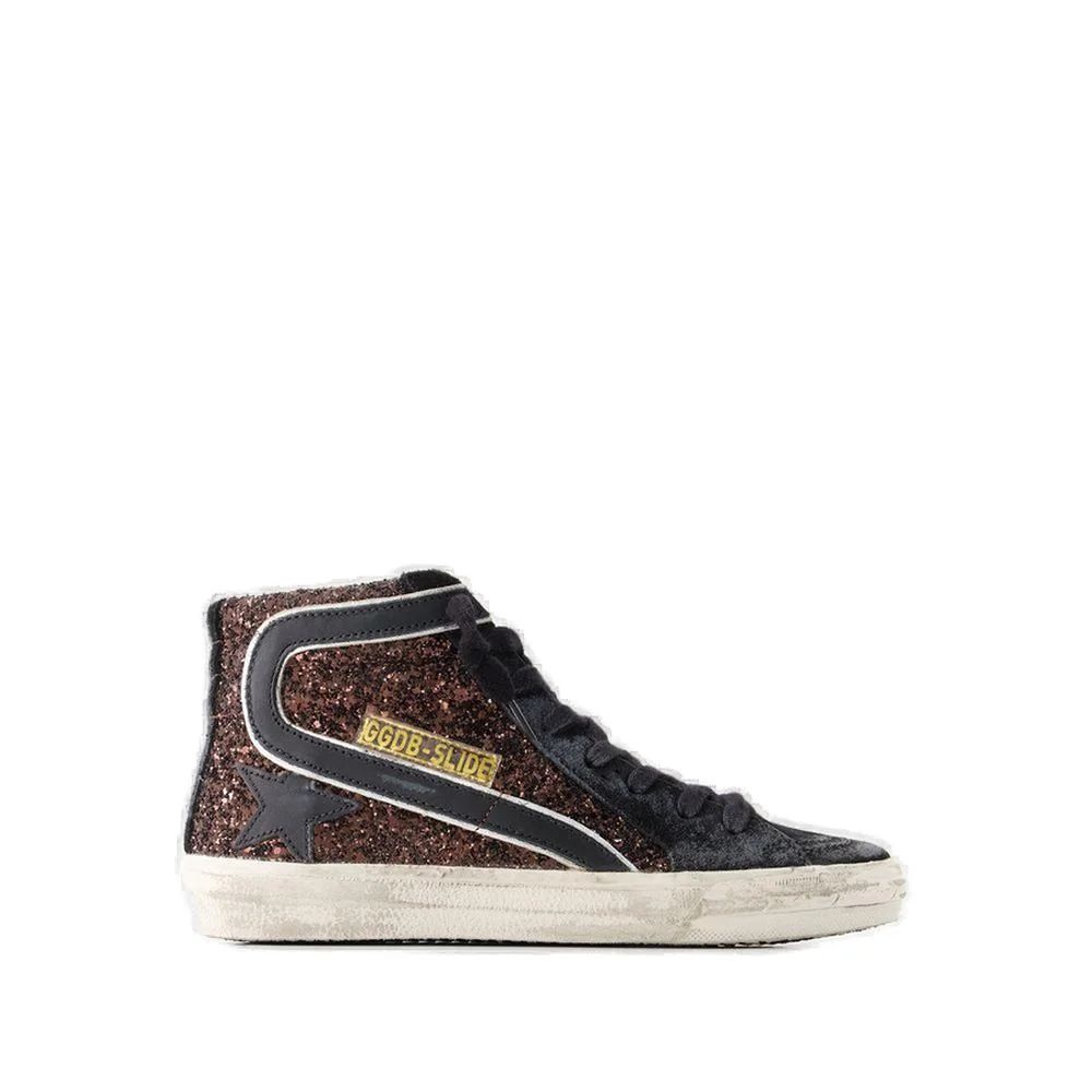 Golden Goose Deluxe Brand Slide Glitter High-Top Lace-Up Sneakers | Cettire Global
