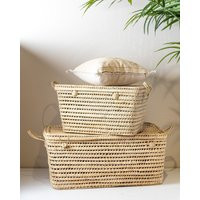 Handmade Storage Trunk | Palm Leaf Wicker Chest Wicker Natural Storage Basket Toys Box | Etsy (US)