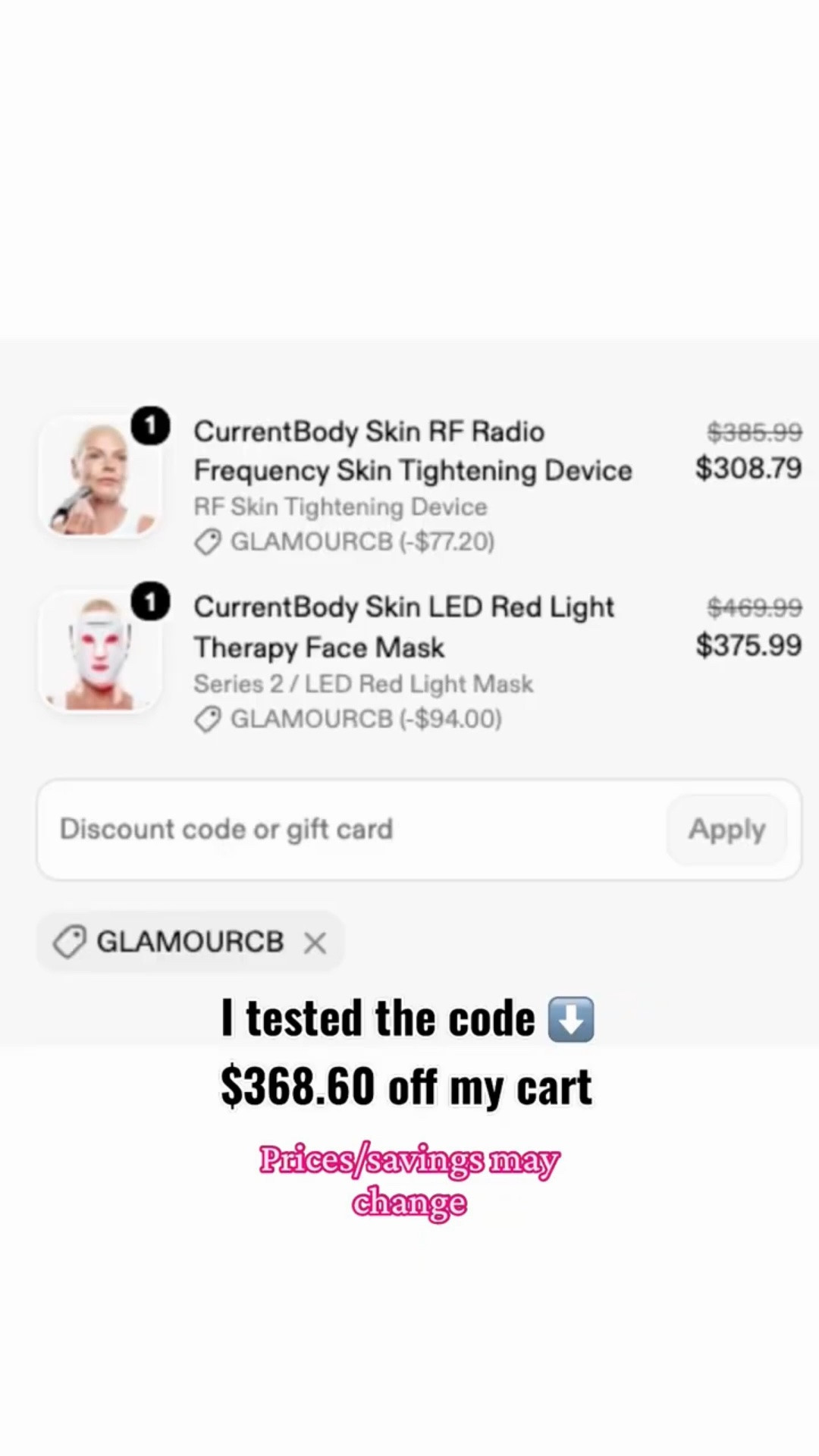 ✨ CURRENTBODY LABOR DAY SALE: If you’ve had a CurrentBody device sitting in your cart, this is when I’d buy it.

The CurrentBody Labor Day Sale runs through September 8, 2026. Use my discount code GLAMOURCB for 20% off when you buy 2 CurrentBody devices: https://go.shopmy.us/p-84739319

I’ve been using CurrentBody devices for around 4 years, and personally I’d use the offer on the LED Face & Neck Kit Series 2 and LED Hair Growth Helmet. I tested GLAMOURCB on that exact combination and it took $328.60 off the device prices in my cart. Prices and savings may change.

#LTKOver40 #LTKBeauty #LTKSaleAlert