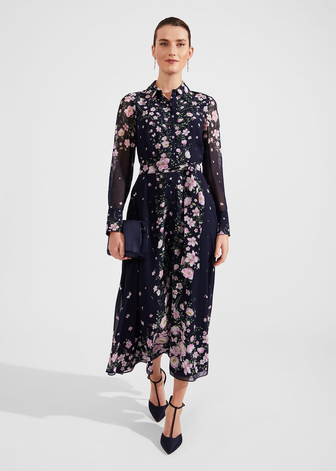 Petite Juliet Floral Silk Dress | Hobbs UK | | Hobbs