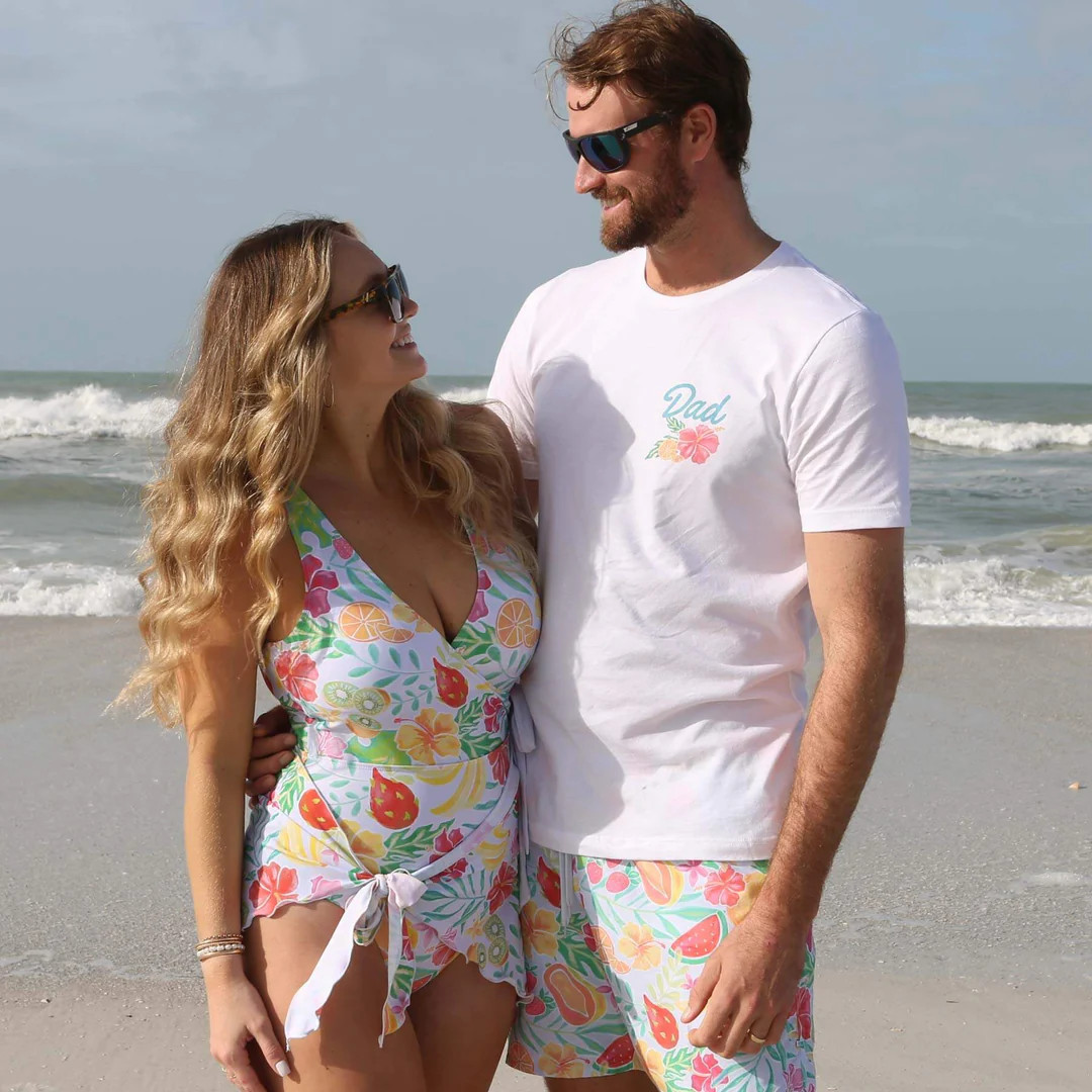 Women's Criss-Cross One-Piece Swimsuit | Tropical Paradise | Caden Lane